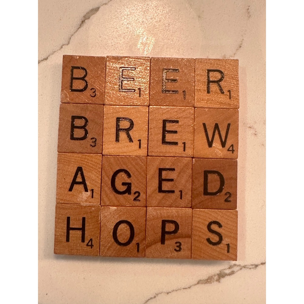 Handmade Scrabble Tile Coasters Set‎ of 4 Wooden Letter Drink Coasters Cork Back - Picture 5 of 6